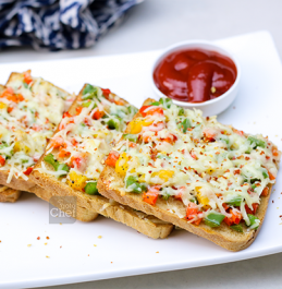 Mixed Bell Pepper Cheese Toast Sandwich Recipe